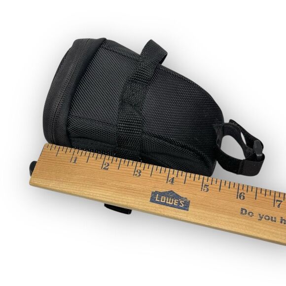 Nishiki Triangle Black Bike Pack Saddle Bag Stash Small Straps Buckles Cycling - Picture 8 of 9